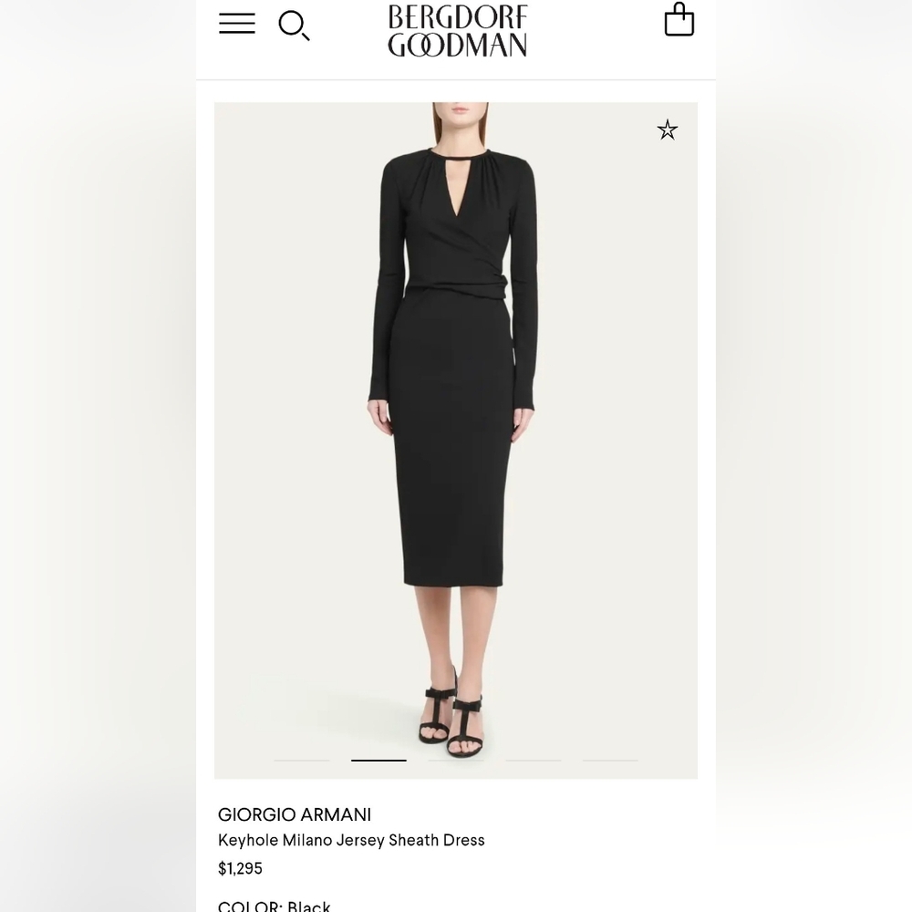 Giorgio Armani Elegant Black Midi Dress